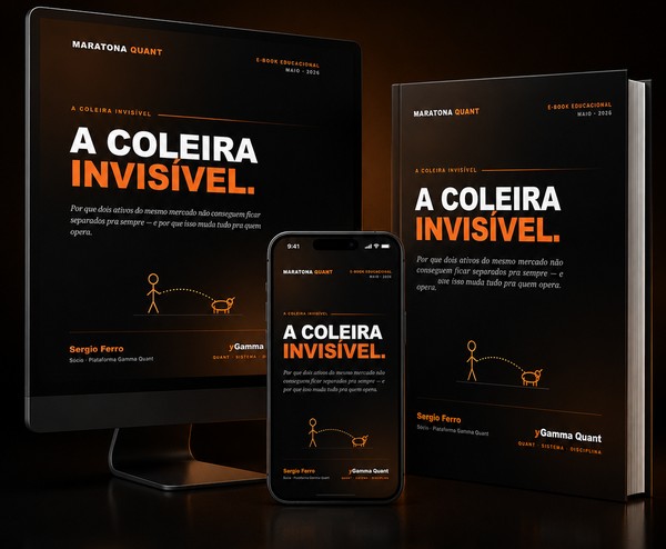 E-book A Coleira Invisível · mockup desktop, livro e celular